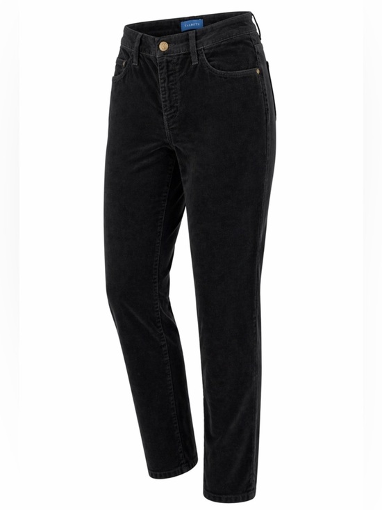 Talbots Denim - Talbots Black Corduroy Pants Size 6P | High Rise Tapered Leg Petite Soft Texture